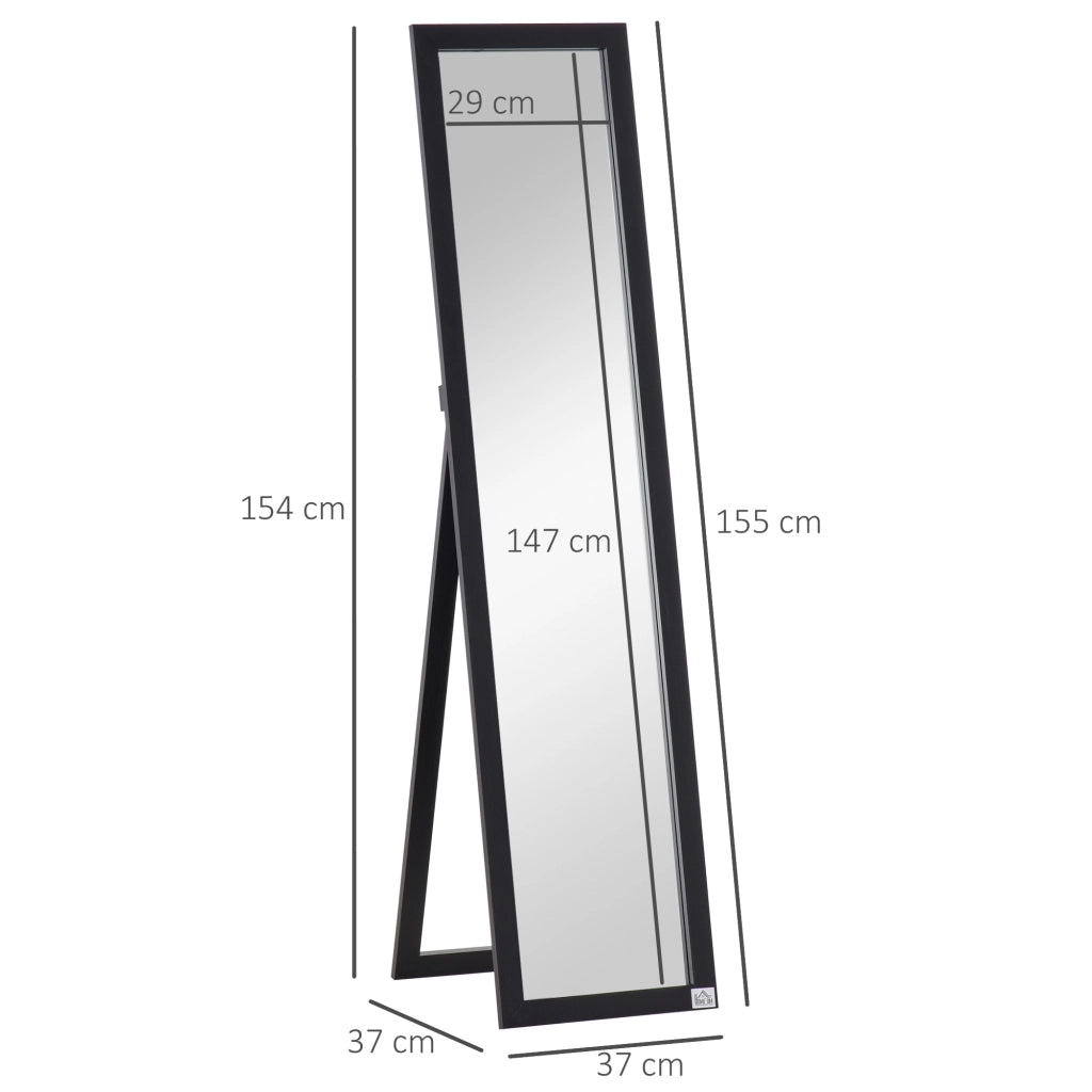 Specchio da Terra Rettangolare ¨C Xylo ¨C Nero 37x37x154 cm