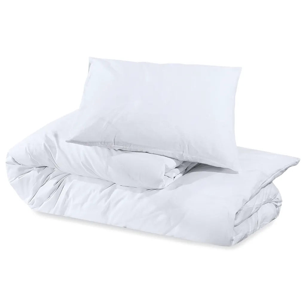 Set Copripiumino Bianco 140x200 cm in Cotone 136161