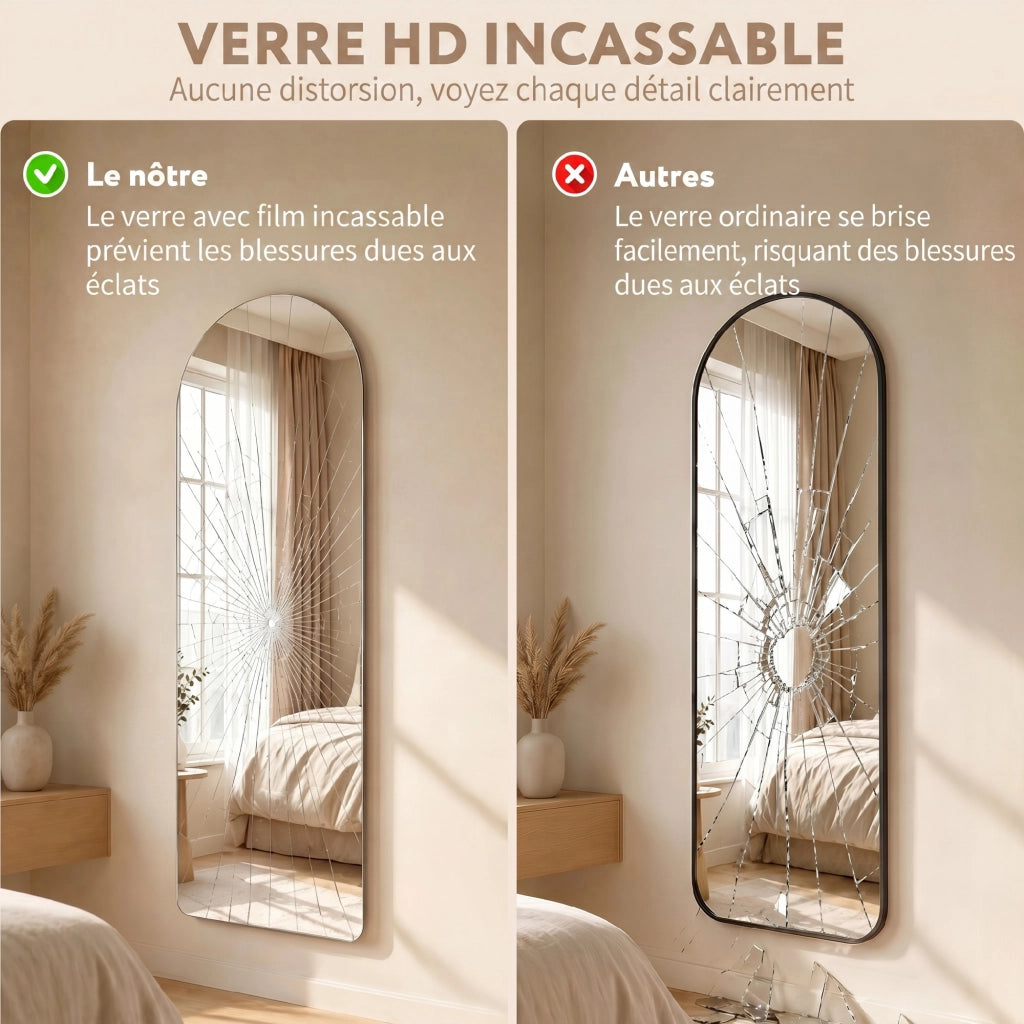 Specchio da parete con LED ¨C zephmum ¨C 120x40 cm