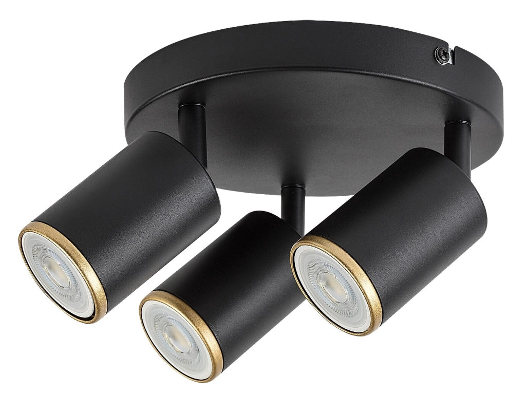 Plafoniera Nolie 3xGU10 nera oro metallo Rabalux