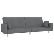 Divano letto | Sof¨¤ letto | Letto singolo a 2 Posti con 2 Cuscini Grigio Chiaro in Tessuto