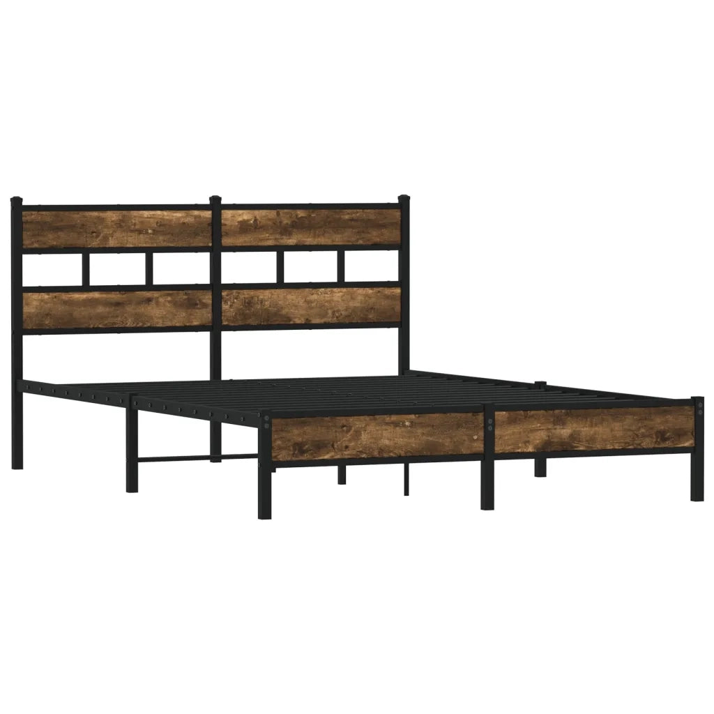 Letto matrimoniale | Letto per adulti | Giroletto senza Materasso con Testiera Rovere Sonoma 140x200 cm