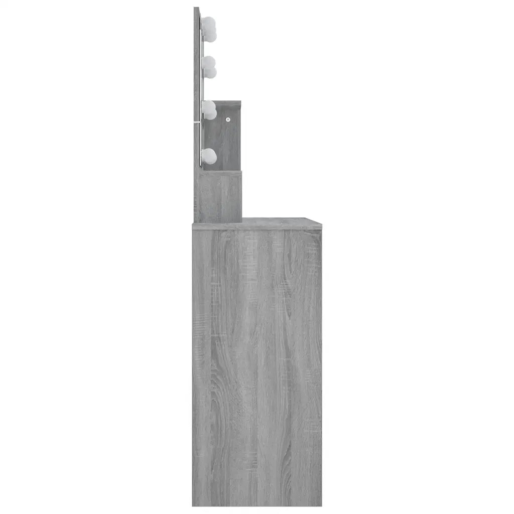 Toeletta con LED Grigio Sonoma 86,5x35x136 cm 820485