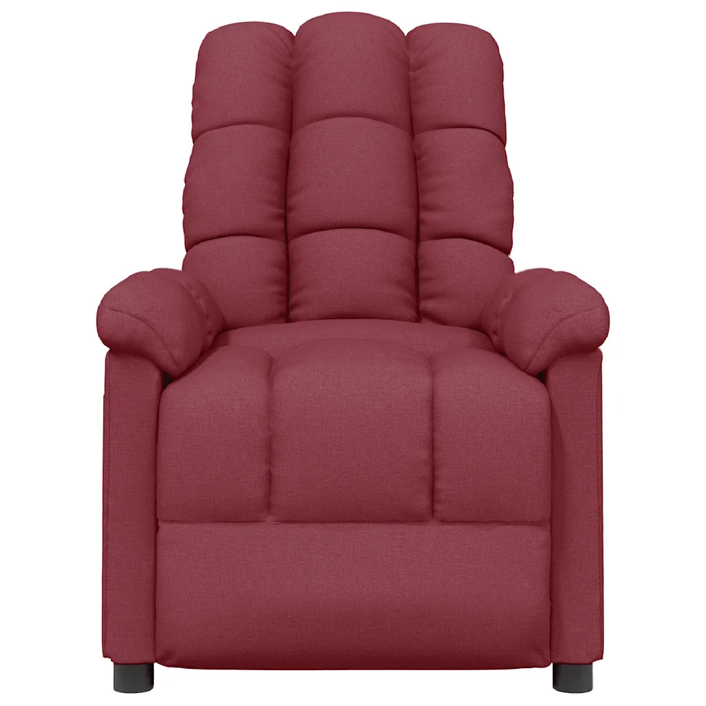 Poltrona Massaggiante Elettrica Rosso Vino in Tessuto 289809