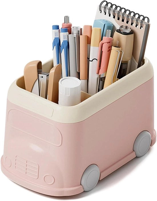 Organizzatore da scrivania con forma auto e tre compartimenti per matite e righelli