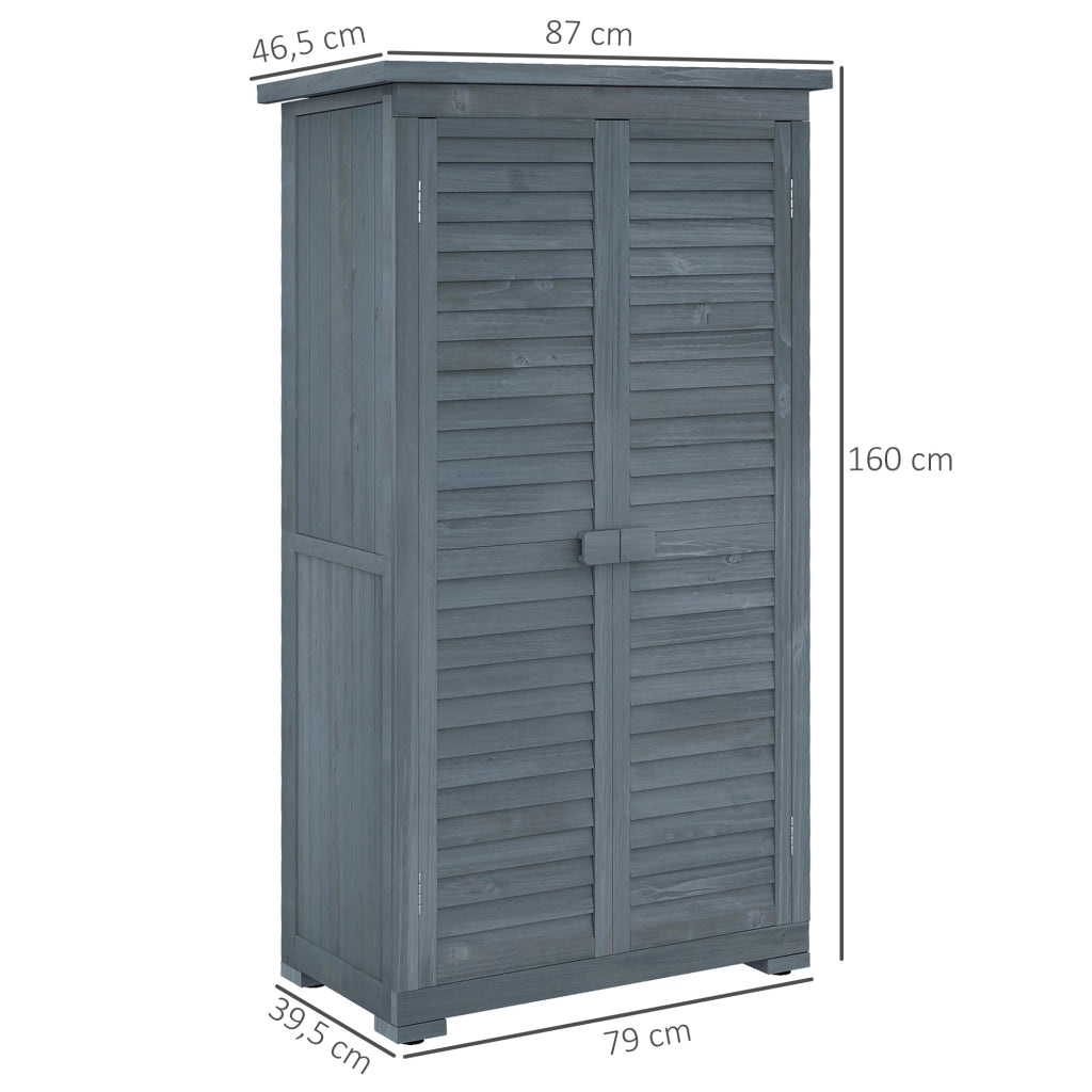 Armadio da giardino in legno ¨C Minimal ¨C grigio 87x47x160