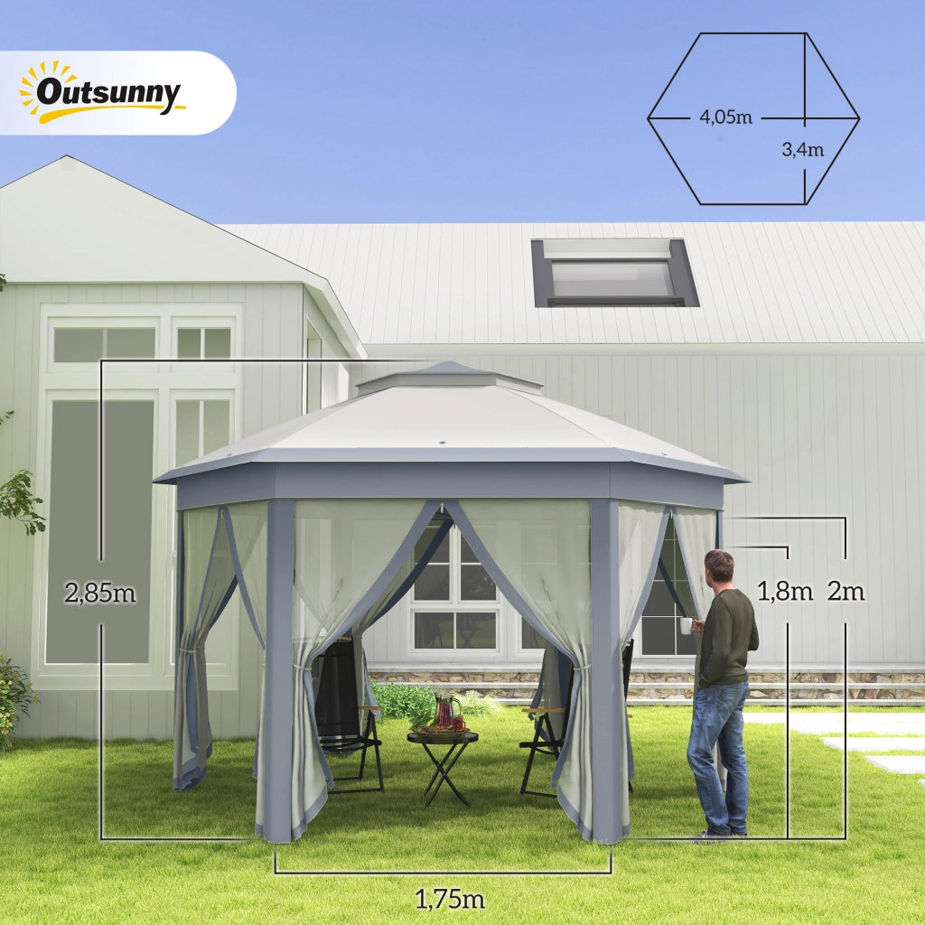 Tenda da Giardino Pieghevole 4x3,4 m ¨C Minimal ¨C Grigio