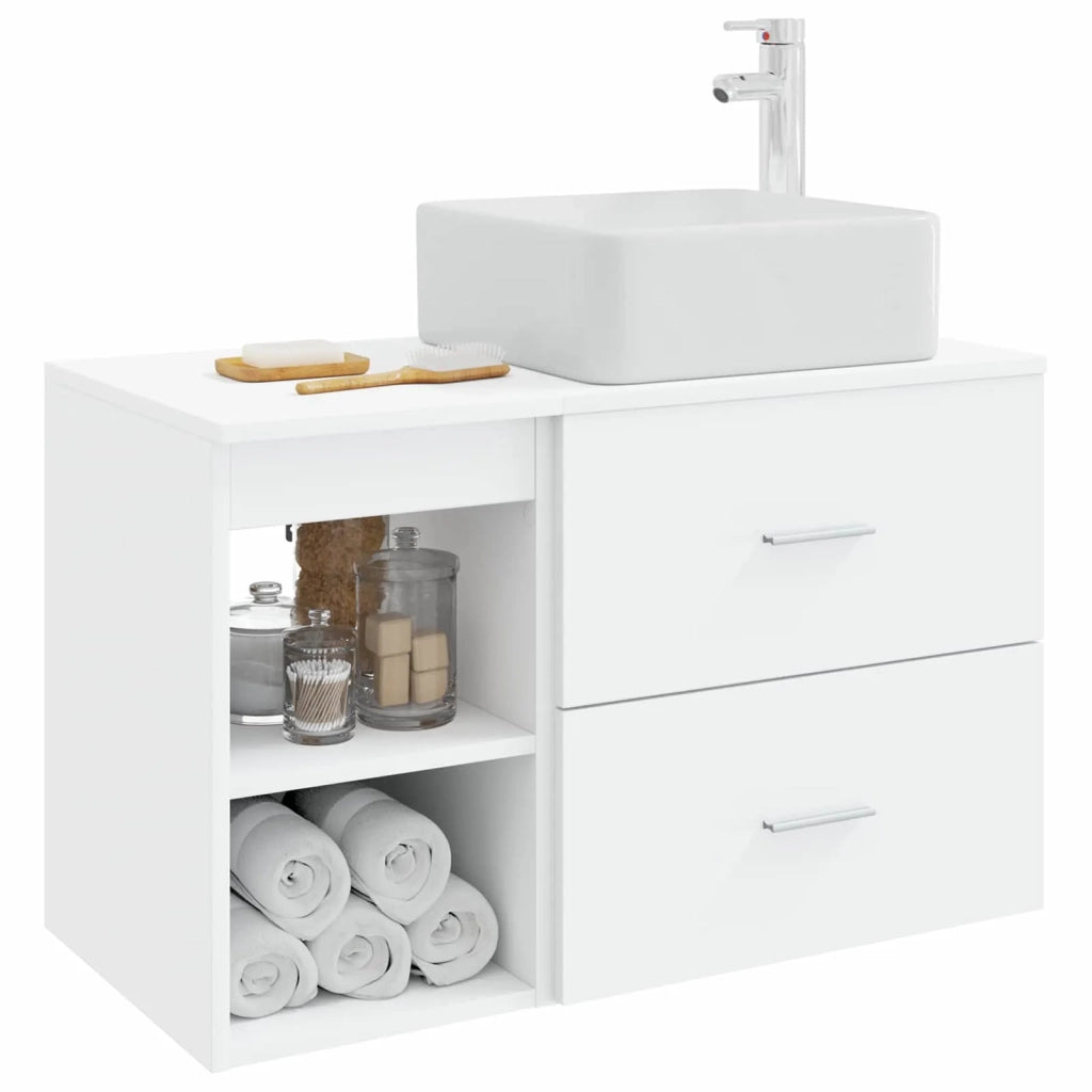 Set di mobili per il bagno 2 pcs Bianco Legno ingegnerizzato 3403896
