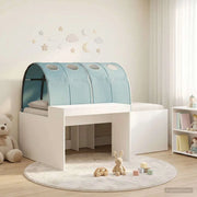 Letto con Tunnel 3 pz Bianco e azzurro Legno ingegnerizzato 3423642