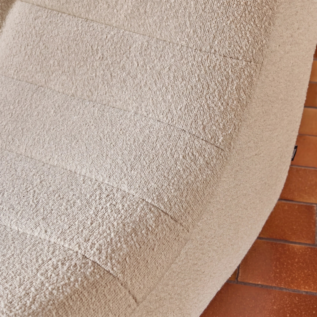 Poltrona bouclé testurizzata, 2 posti, beige