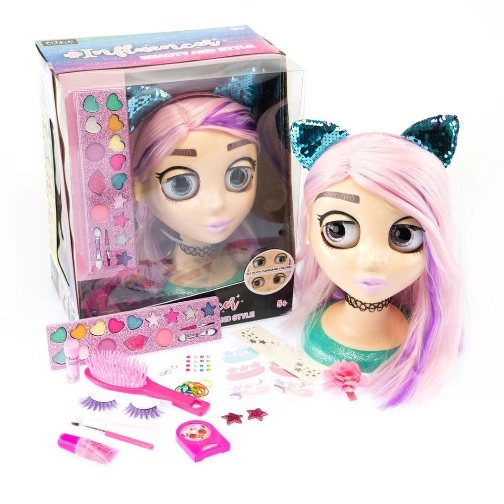 Testa da Truccare e Pettinare con Occhi Cambiacolore influencer beauty and style Influencer Make Up Doll