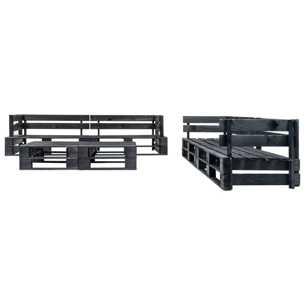 Set Divani da Giardino Pallet 6 pz con Cuscini Grigi in Legno 277438