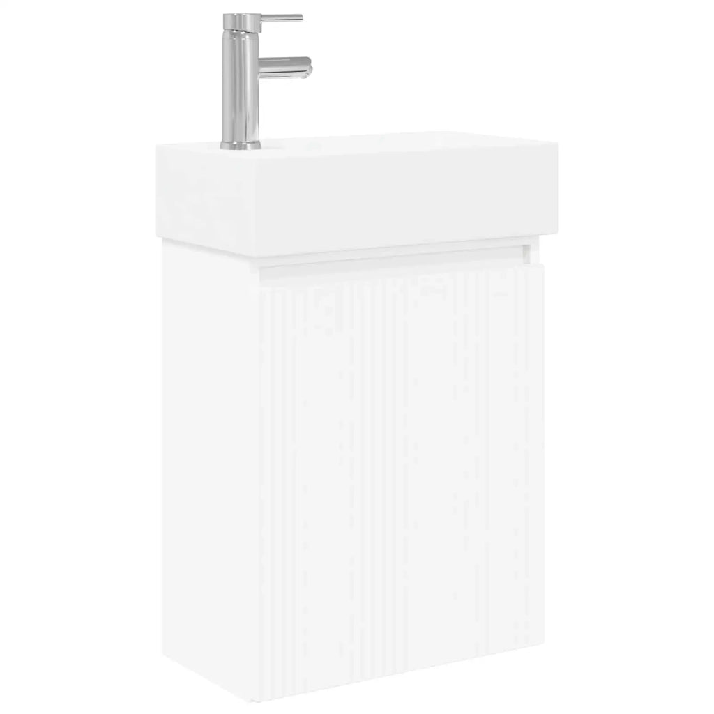 Mobile Bagno | Armadio da bagno con rubinetto Bianco 45,5 x 22,5 x 84 cm