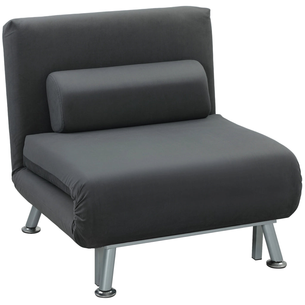 Poltrona Letto Reclinabile ¨C Xylo ¨C Tessuto Velluto Grigio Scuro 75x70x75 cm