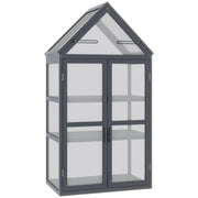 Mini Serra per Piante 3 Livelli ¨C Minimal ¨C Legno e Policarbonato 70.5x42x132 cm