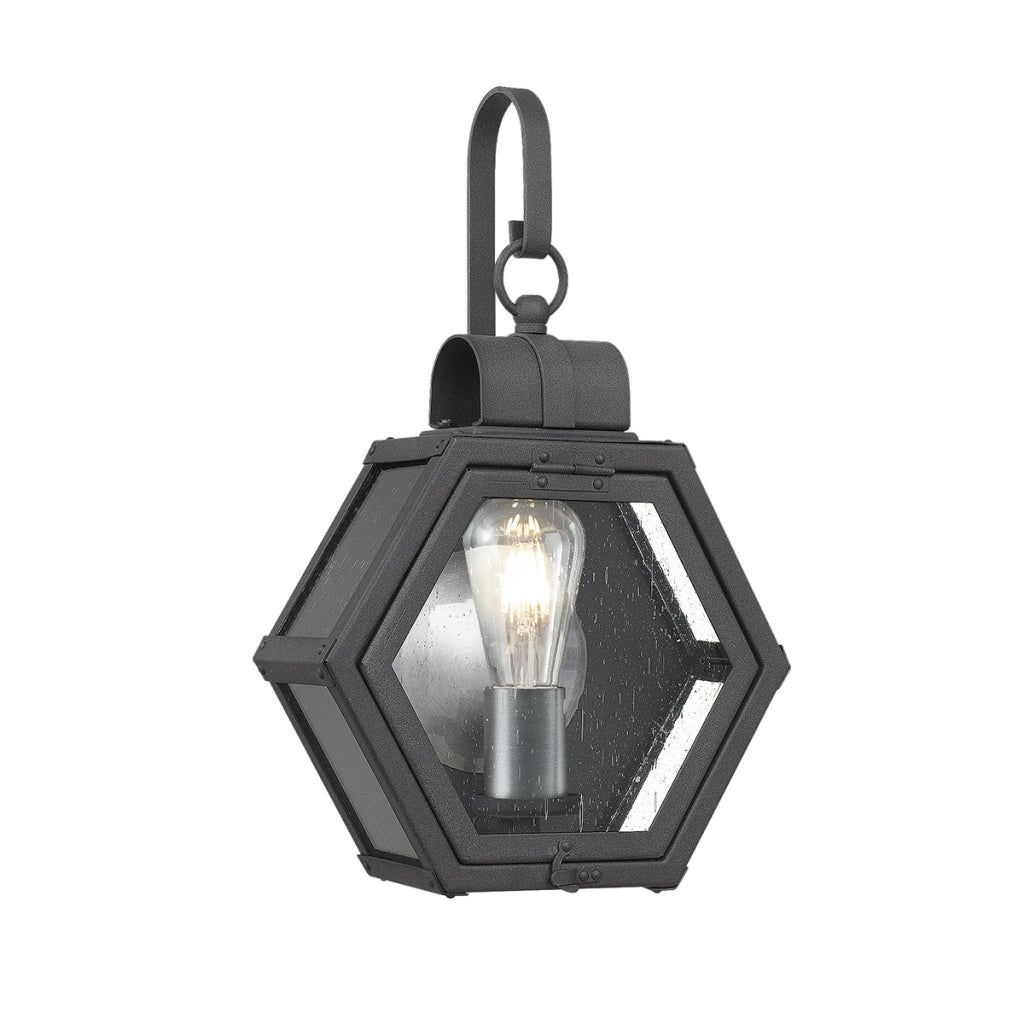 Applique da esterno Heath nero maculato E27 IP44 40W