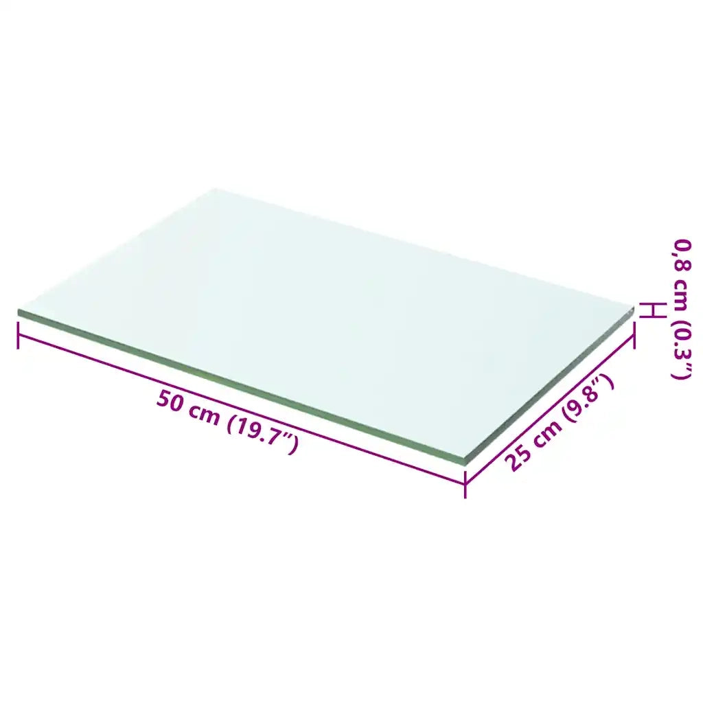 Mensole in Vetro Trasparente 2 pz 50x25 cm 3051560