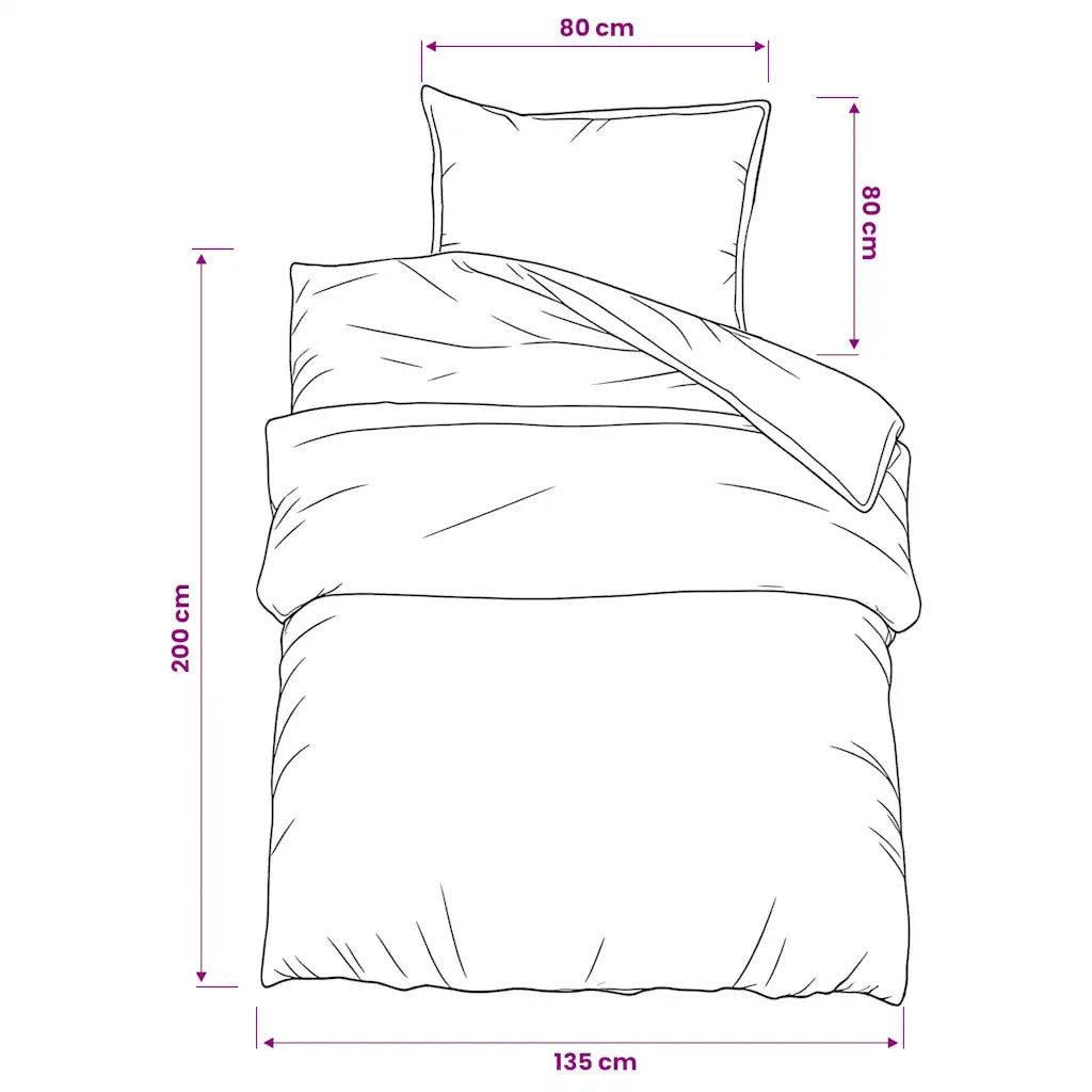 Set Copripiumino Grigio Scuro 135x200 cm in Cotone 136424