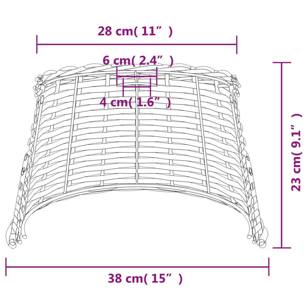 Paralume da Soffitto Marrone ?38x23 cm in Vimini CFW4717114