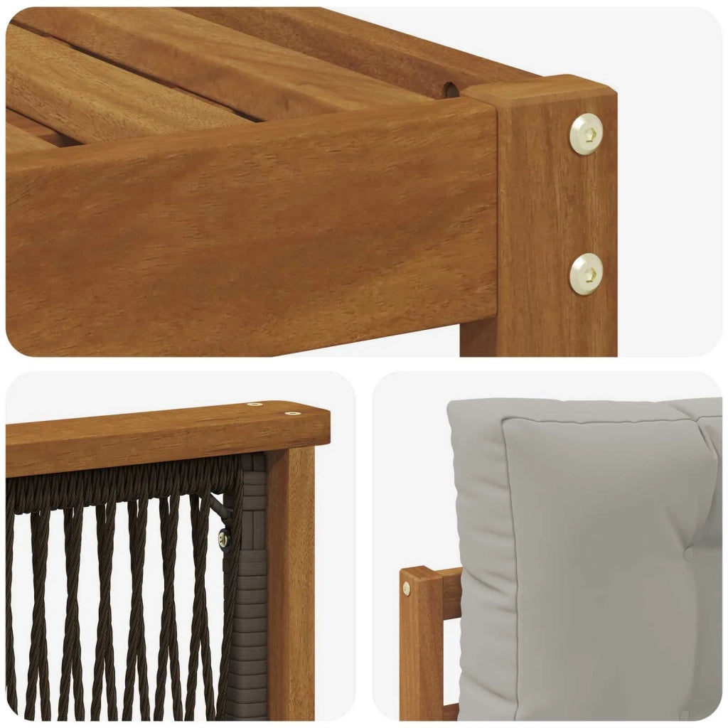 Set di divani da esterno 6 pcs Naturale e Grigio Chiaro 3383564