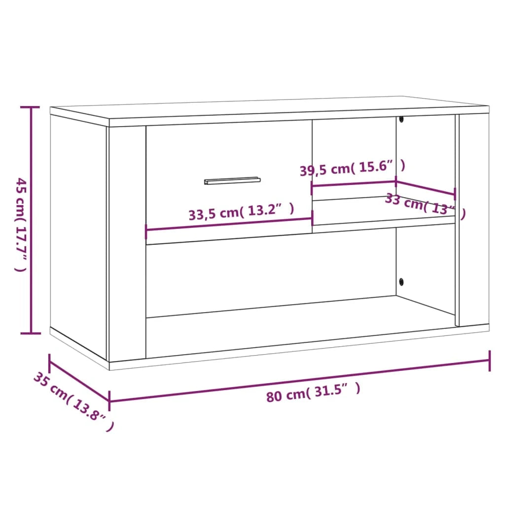 Scarpiera mobile contenitore per scarpe mobile per ingresso/corridoio/soggiorno 80 x 35 x 45 cm legno ingegnerizzato marrone 02_0021594