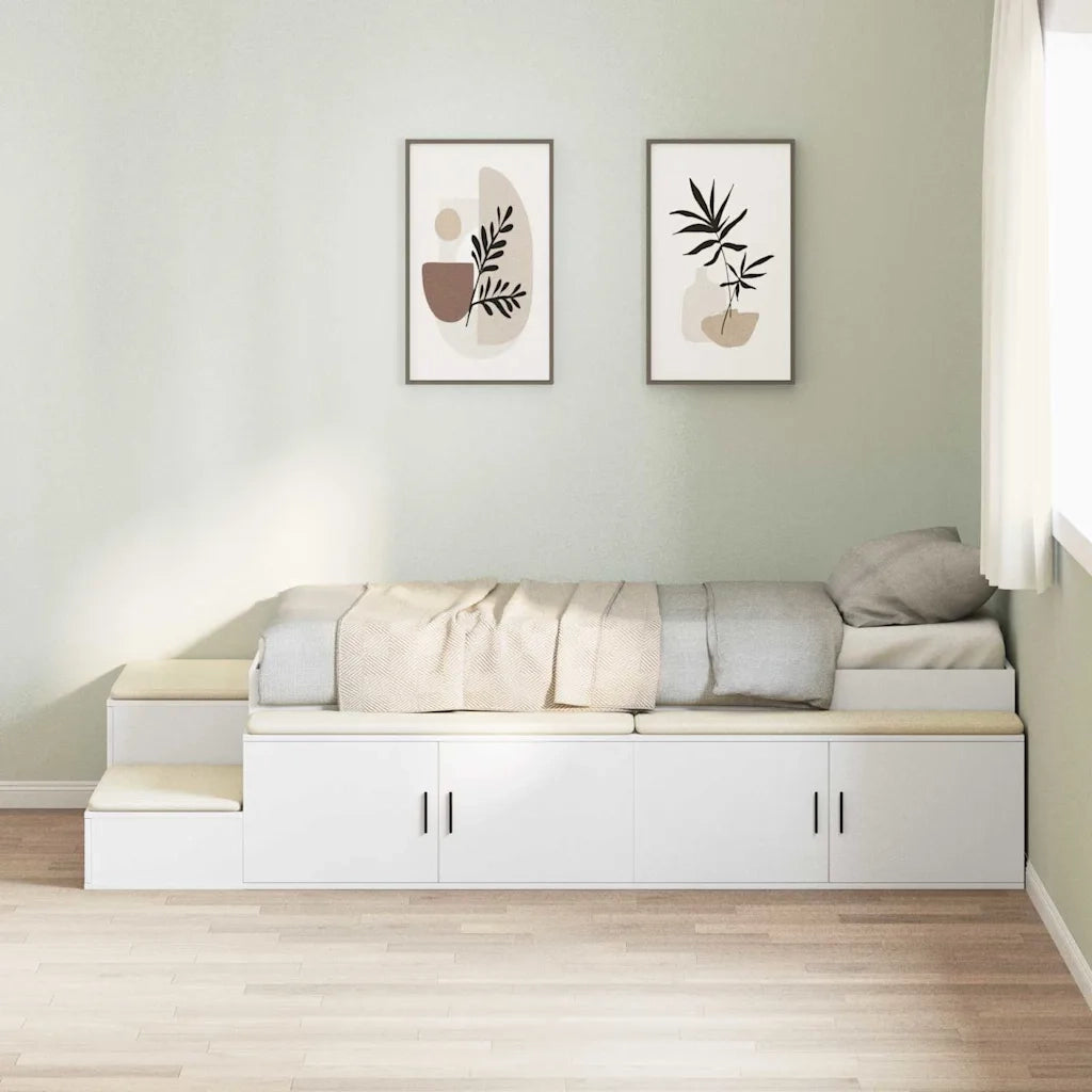 Struttura letto con contenitore Bianco 80 cm Legno multistrato 3335573