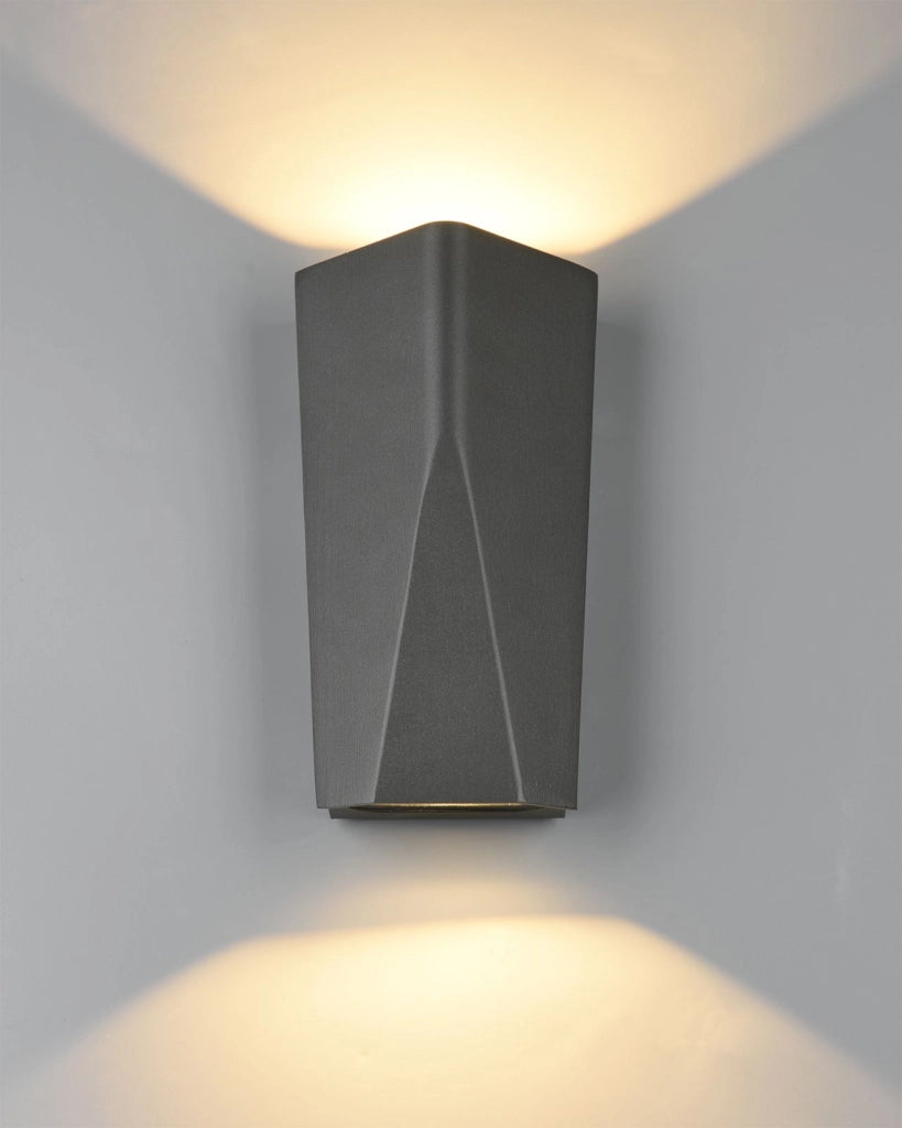 TAY APPLIQUE LEDCHIP  9W 1160lm, 3000K OSRAM DA ESTERNO FUSIONE DI ALLUMINIO COLORE ANTRACITE BI-EMISSIONE H. 20CM IP65
