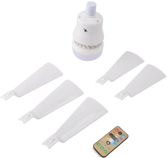 Ventilatore da soffitto a led con telecomando e timer - Bianco - Design moderno per camera da letto e cucina