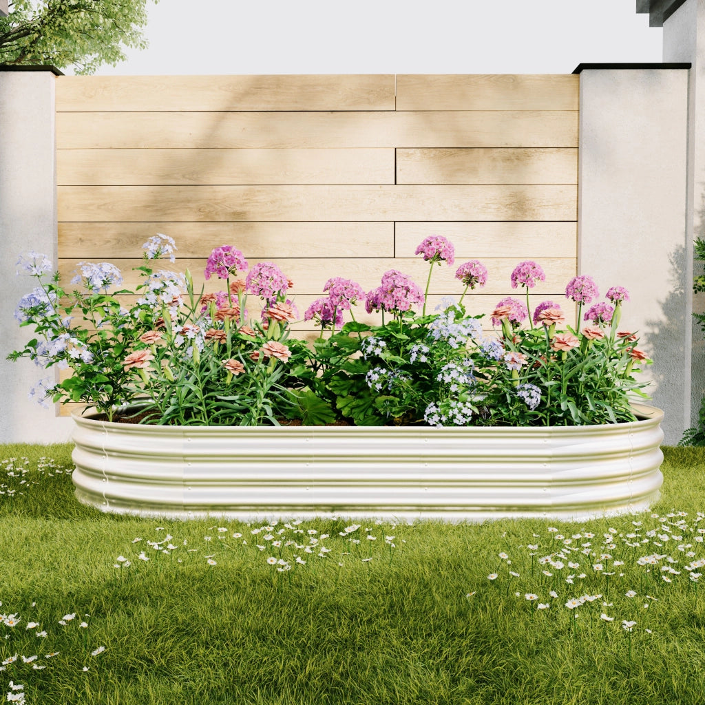 AIUOLA RIALZATA Set da 2 pezzi 243,8 x 122 x 30,5 cm Metallo Argento