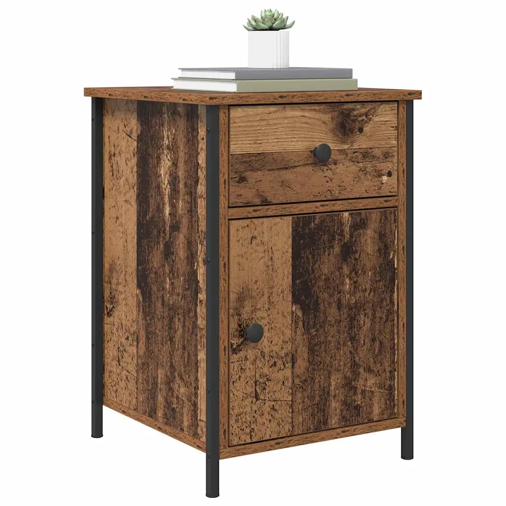 Comodino | Armadio da Notte | Mobiletto da notte con cassetto Legno vecchio 40 x 42 x 60 cm