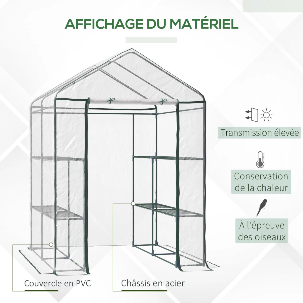 Serra da giardino con ripiani 3 livelli ¨C Minimal ¨C 143x143x195cm verde