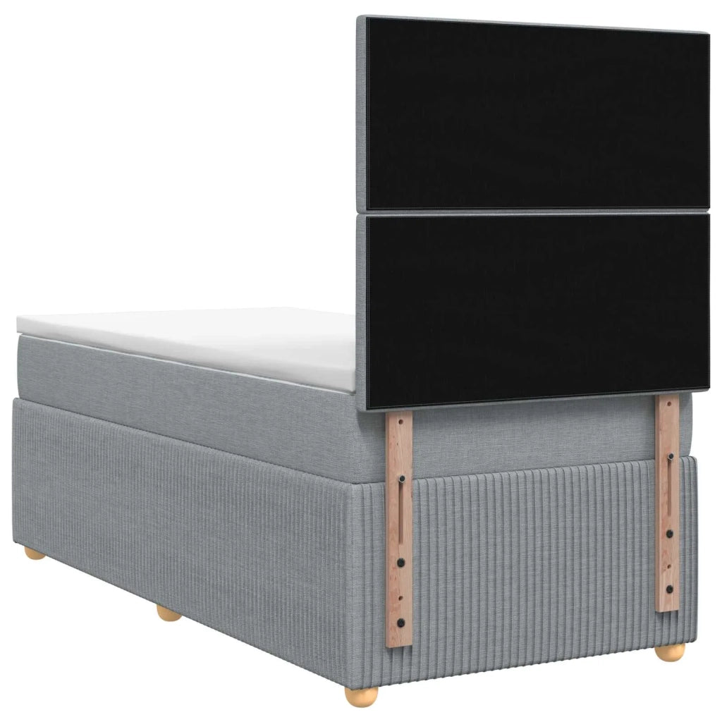 Letto box spring con materasso Grigio Chiaro 80 x 200 cm 3454263