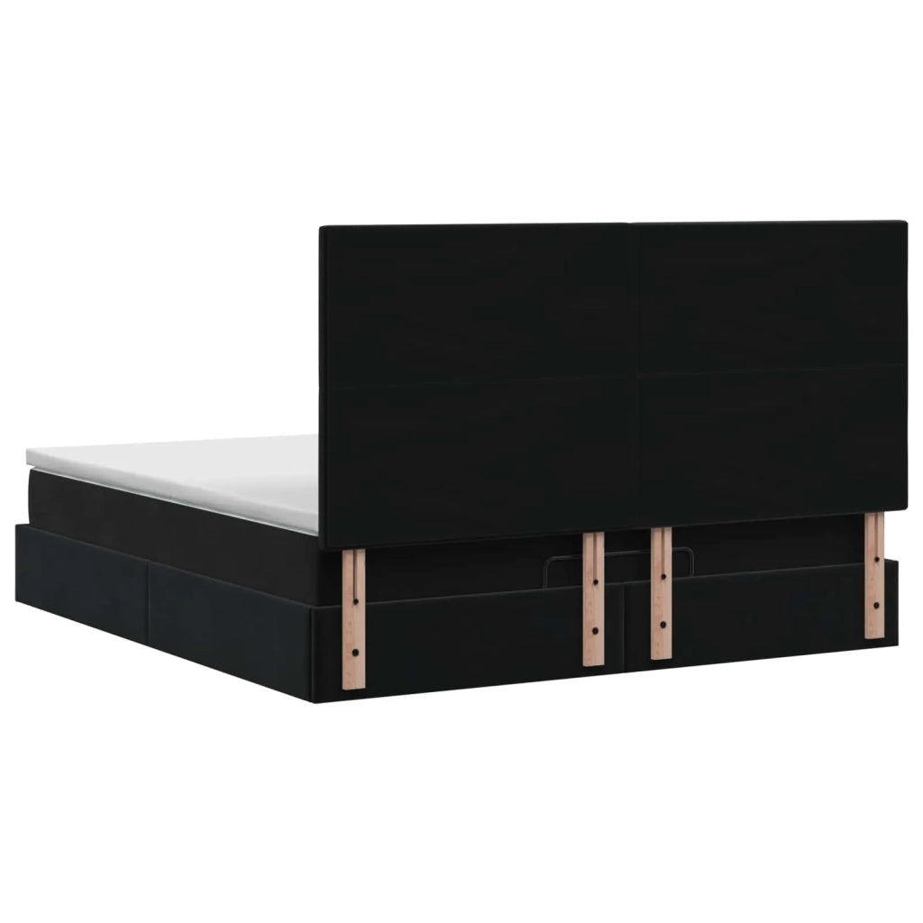 Letto Ottomano con Materasso e LED Nero 140 x 200 cm Velluto 3458237