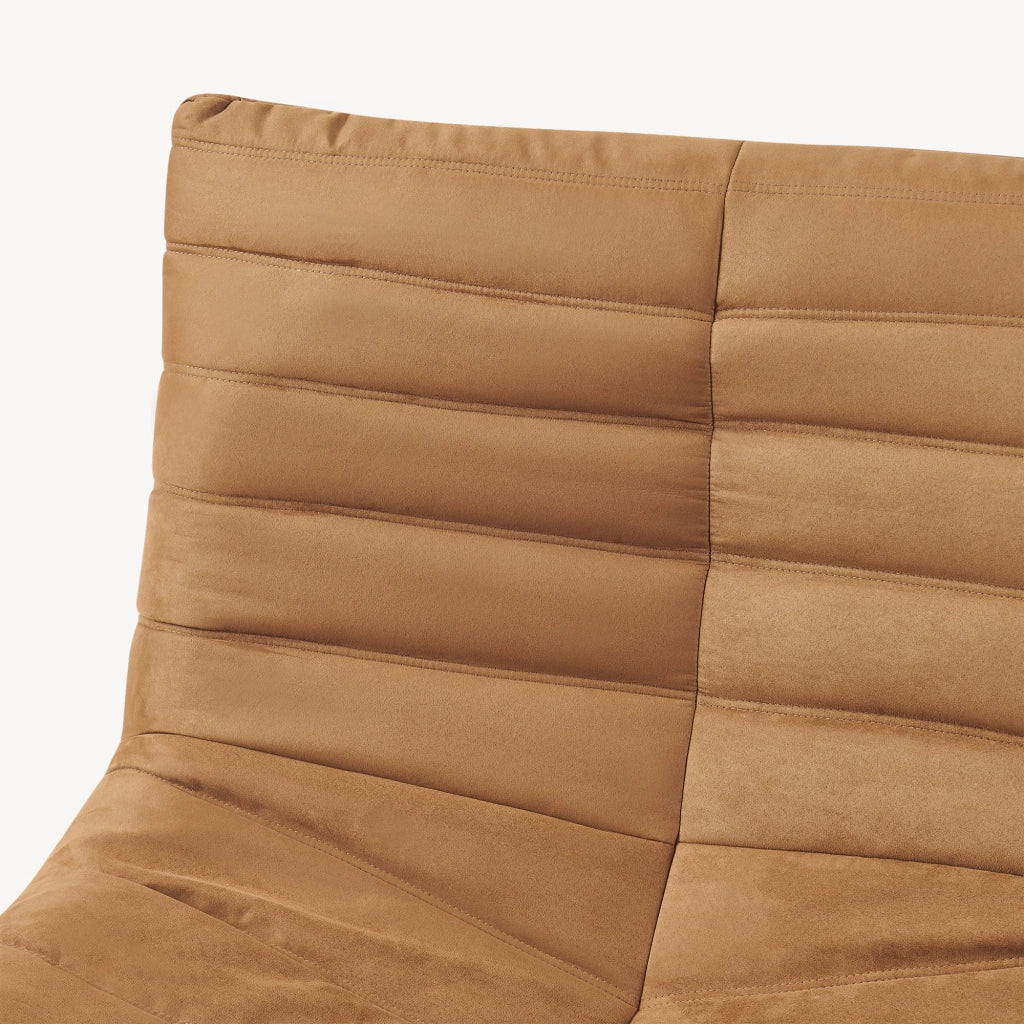 Poltrona Bassa Imbottita Kodsø con Rivestimento in Microfibra 75x90x100 cm - Marrone [en.casa]