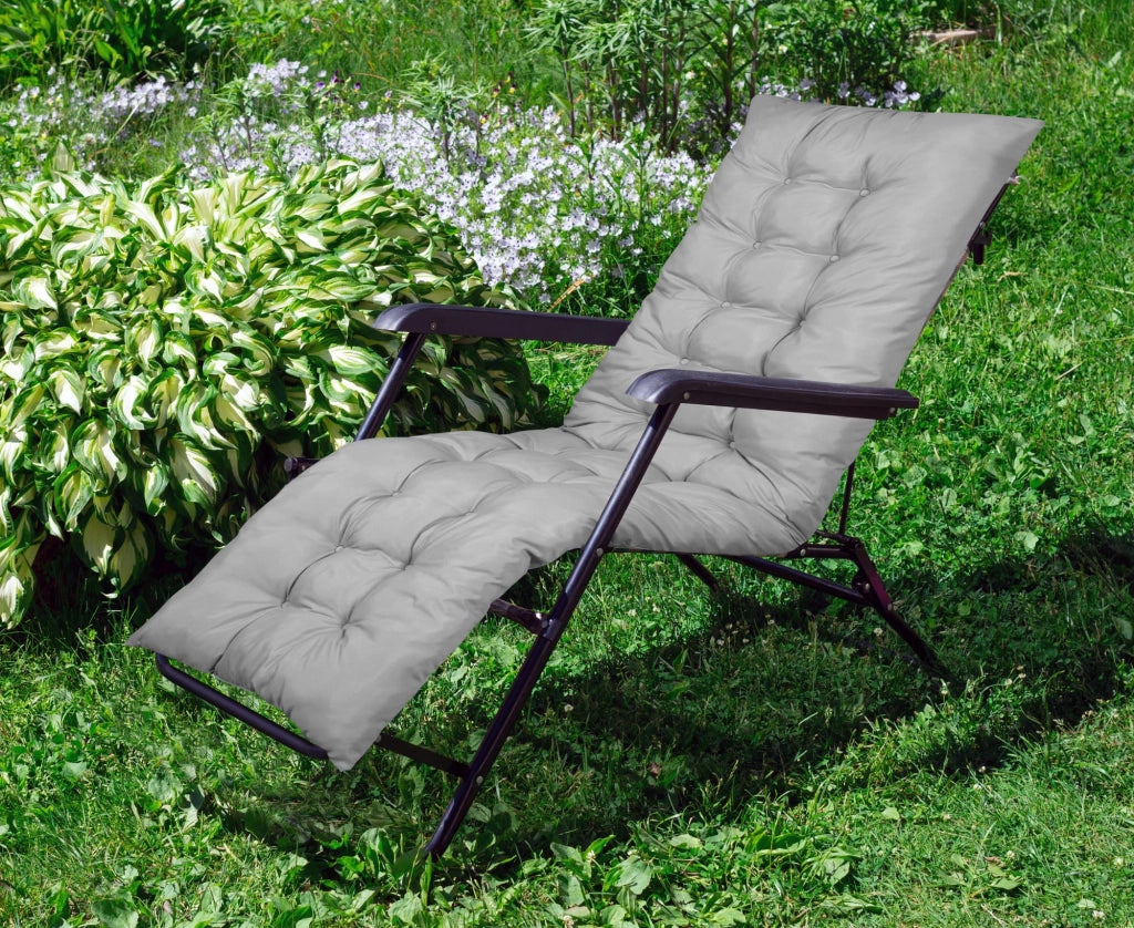 Cuscino da giardino AIO FACTORY 165x50 cm grigio impermeabile per sedia a sdraio
