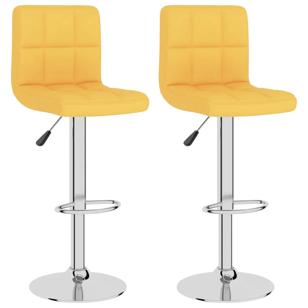 Sgabelli da Bar 2 pz Giallo Senape in Tessuto 334246
