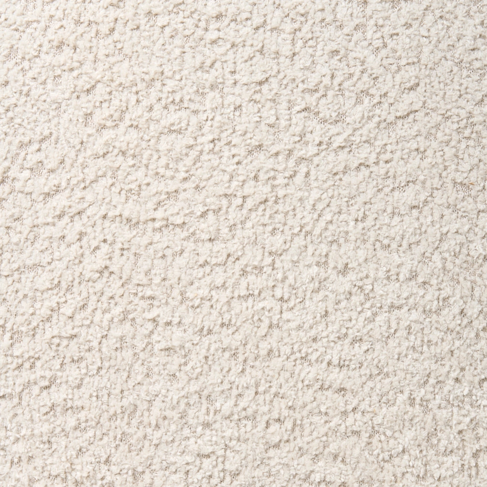 Accogliente Poltrona in Tessuto Chenille di Poliestere Beige Chiaro con Schienale Curvo Design Moderno Scandinavo