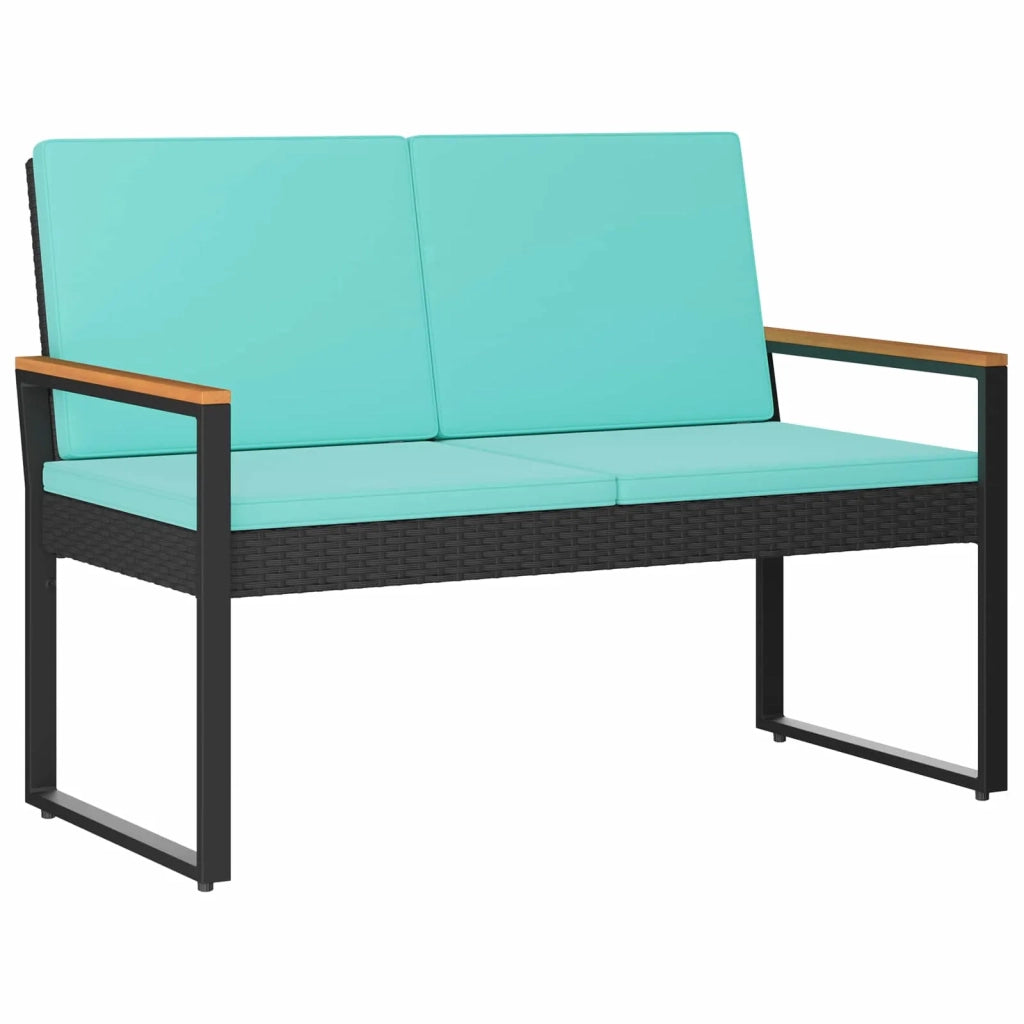 Set di Mobili da Esterno 4 pcs Nero e Turchese polyrattan 42025329
