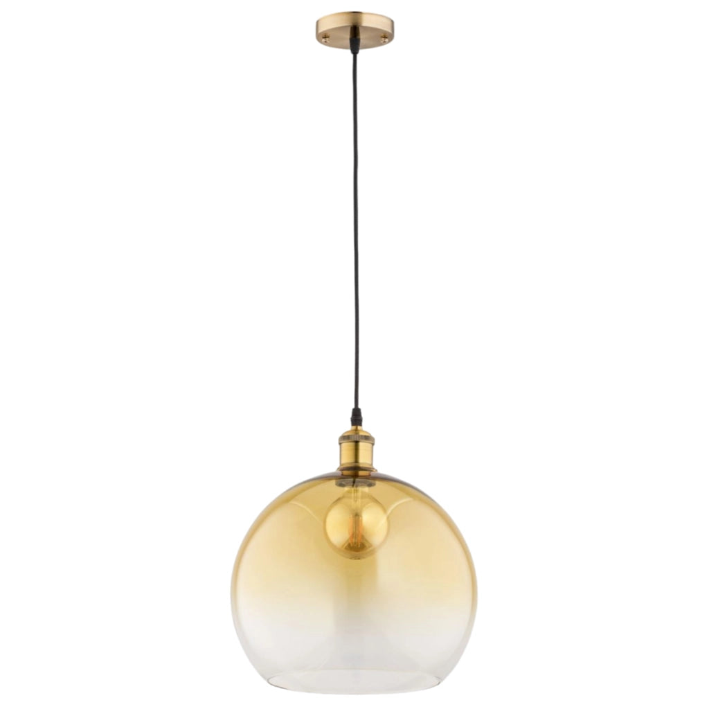 Lampada a sospensione Alfa BETA vetro giallo Ø30 E27
