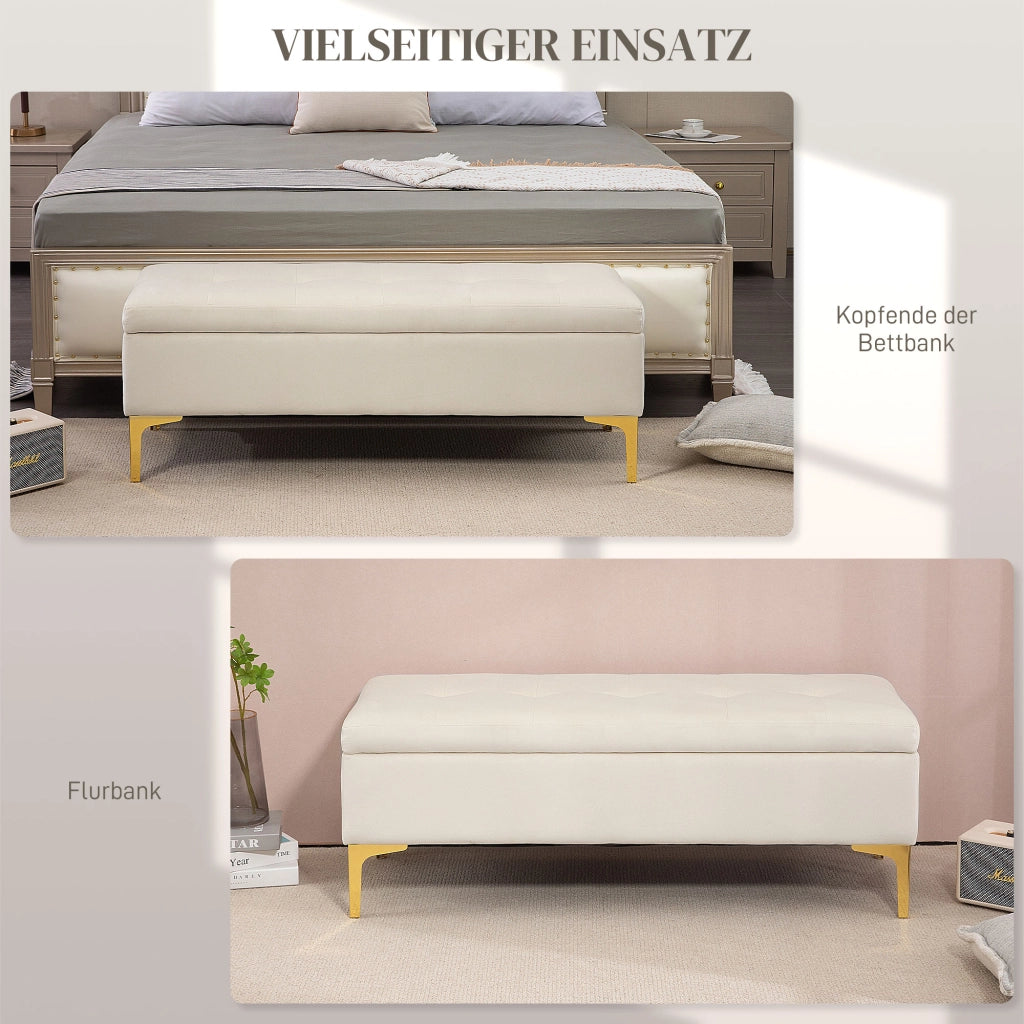 Divano con cassetti ¨C Minimal ¨C Beige 120x44x44,5cm