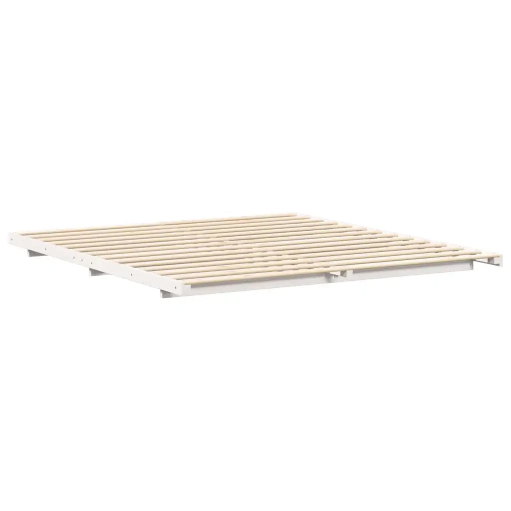 Struttura del letto Bianco 200 x 220 cm Pino massello 873140