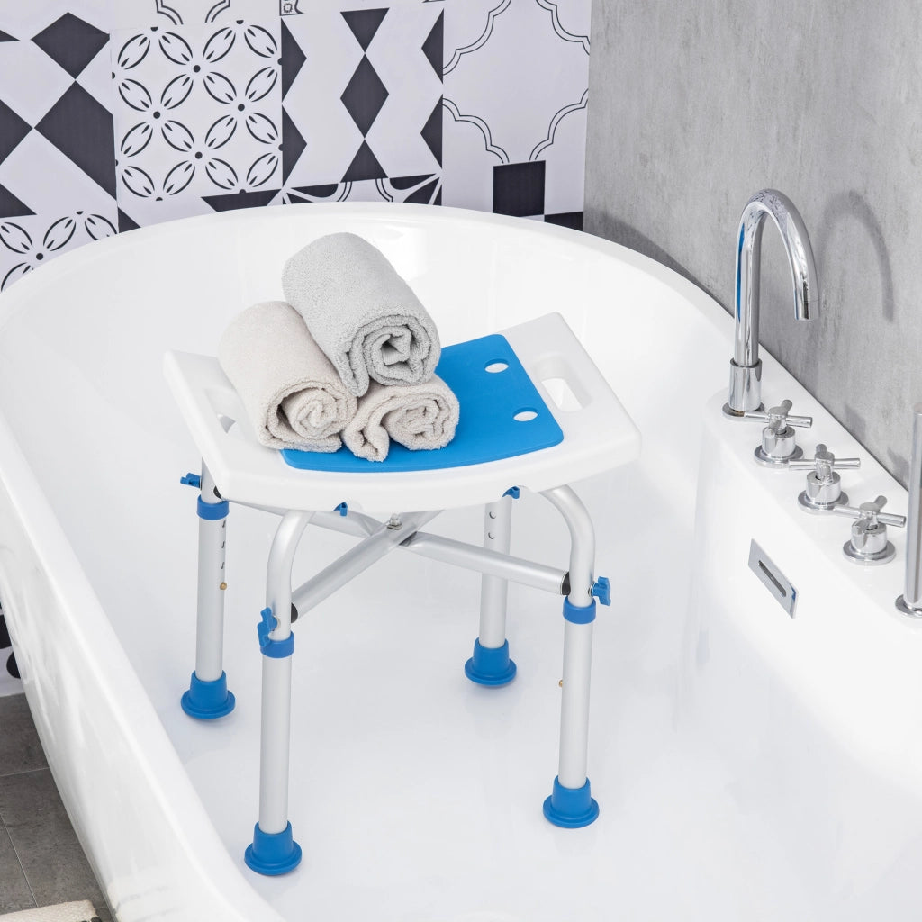 Sgabello da doccia ¨C Zephmum ¨C Blu, alluminio, regolabile