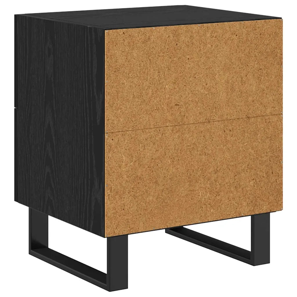 Comodino | Armadio da Notte | Mobiletto da notte con cassetto Rovere Nero 40 x 35 x 47,5 cm