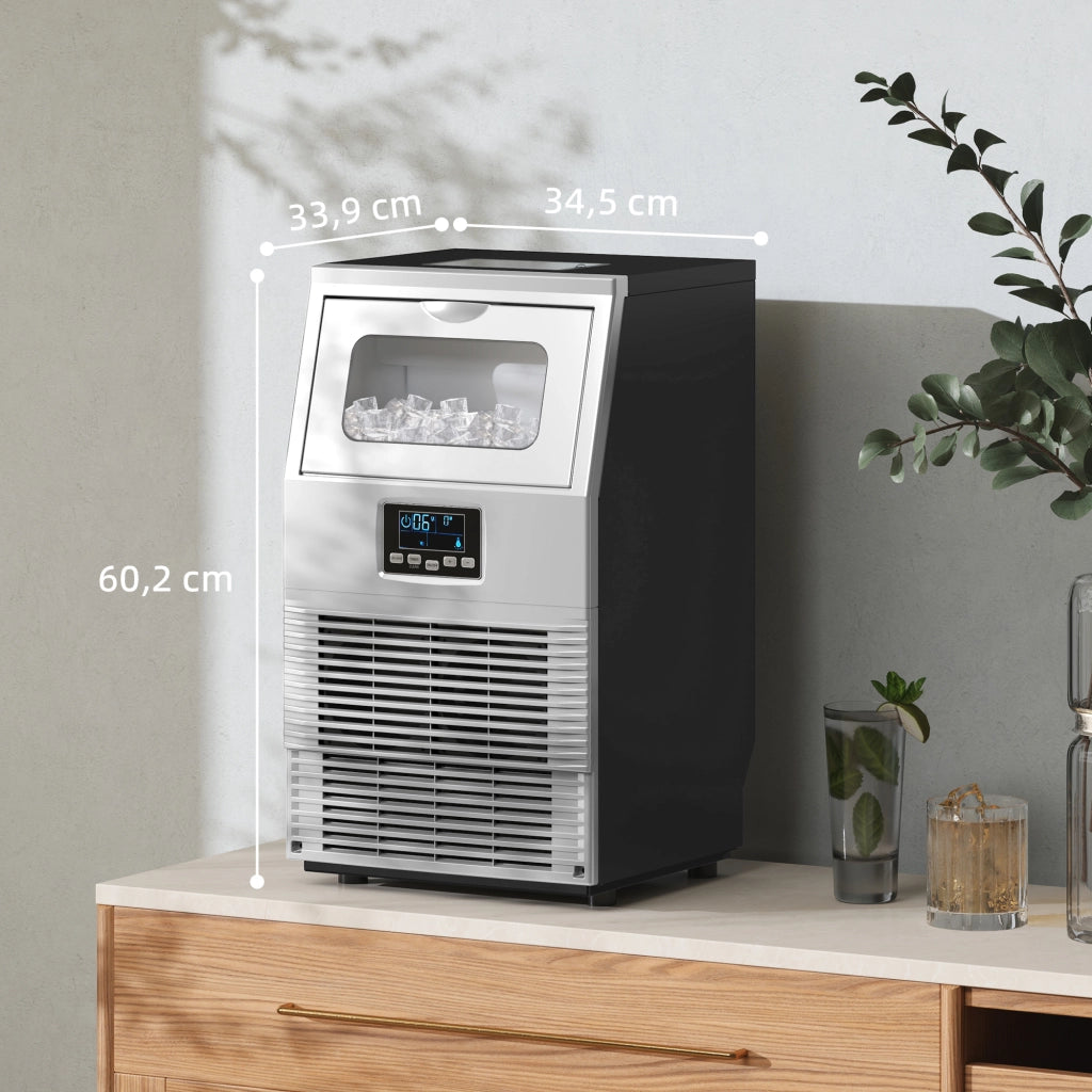 Macchina per ghiaccio cubetti ¨C Minimal ¨C LED, display, argento