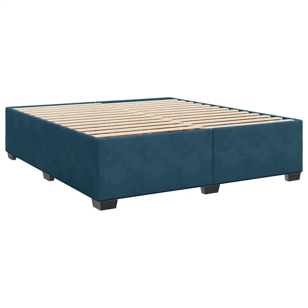 Giroletto a Molle con Materasso Blu 200x200 cm in Velluto 3286418