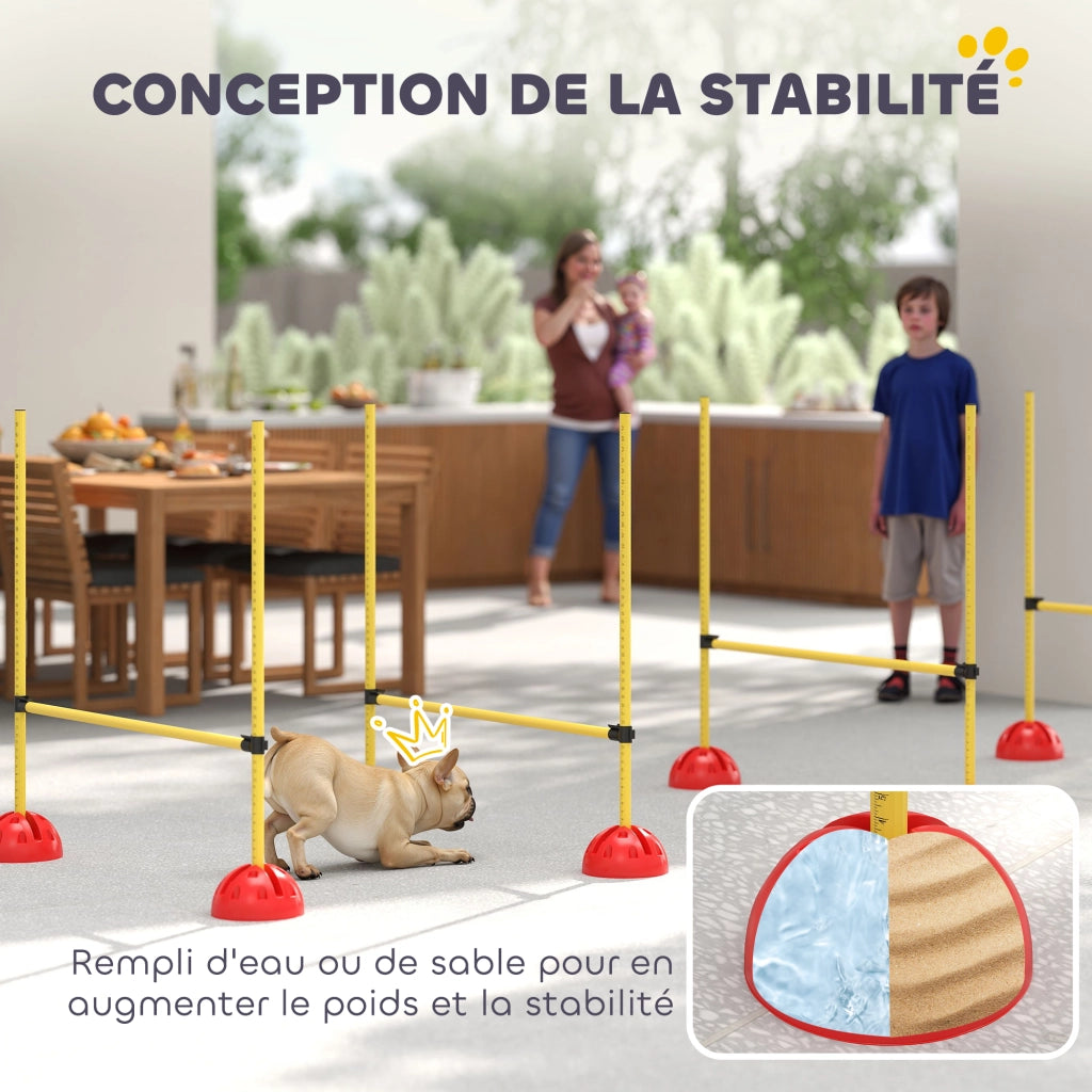 Kit Agilit¨¤ per Cani con 4 Ostacoli Regolabili e Borsa ¨C zephmum ¨C Giallo e Arancione