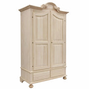 Armadio classico 2 porte 2 cassetti legno grezzo 122x60x204 (1204) - Mobili 2G