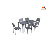 SET GIARDINO IN ACCIAIO 'BODRUM' colore dark grey
