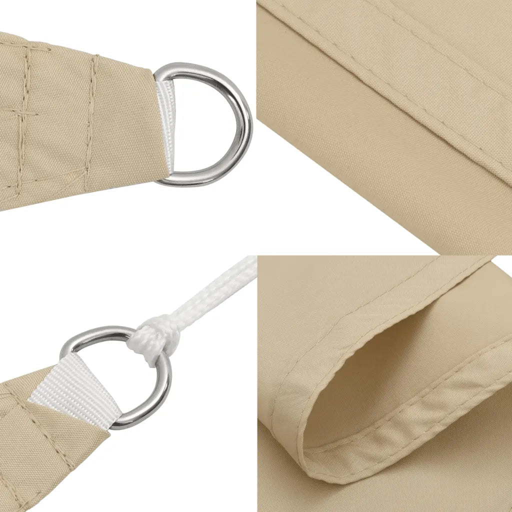 Parasole a Vela Oxford Triangolare 5x5x5 m Beige 42296