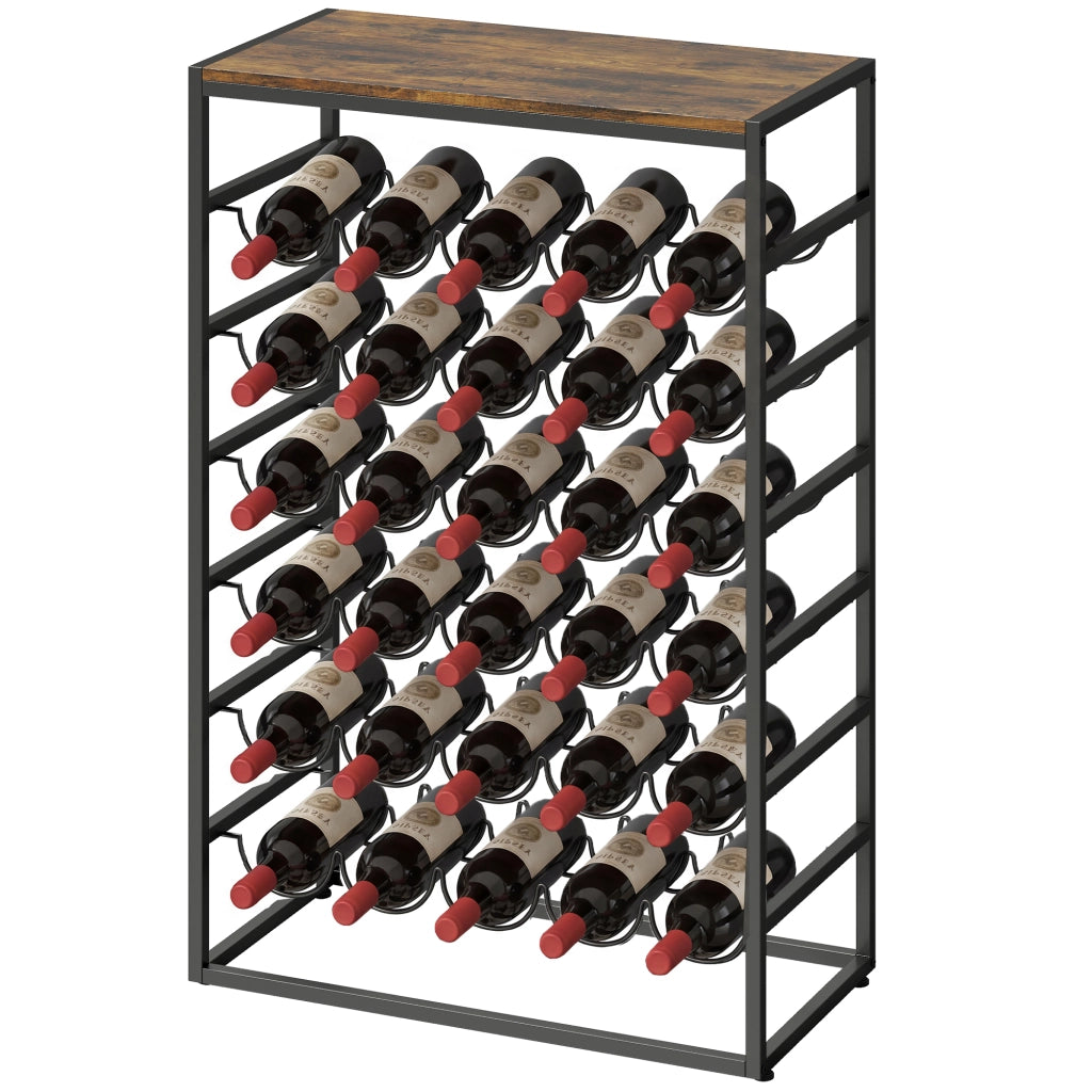 Scaffale per Bottiglie ¨C Minimal ¨C Rustico Marrone 59x30x89 cm